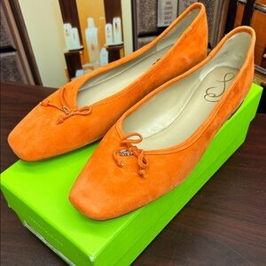 Sam Edelman Orange Suede Flats